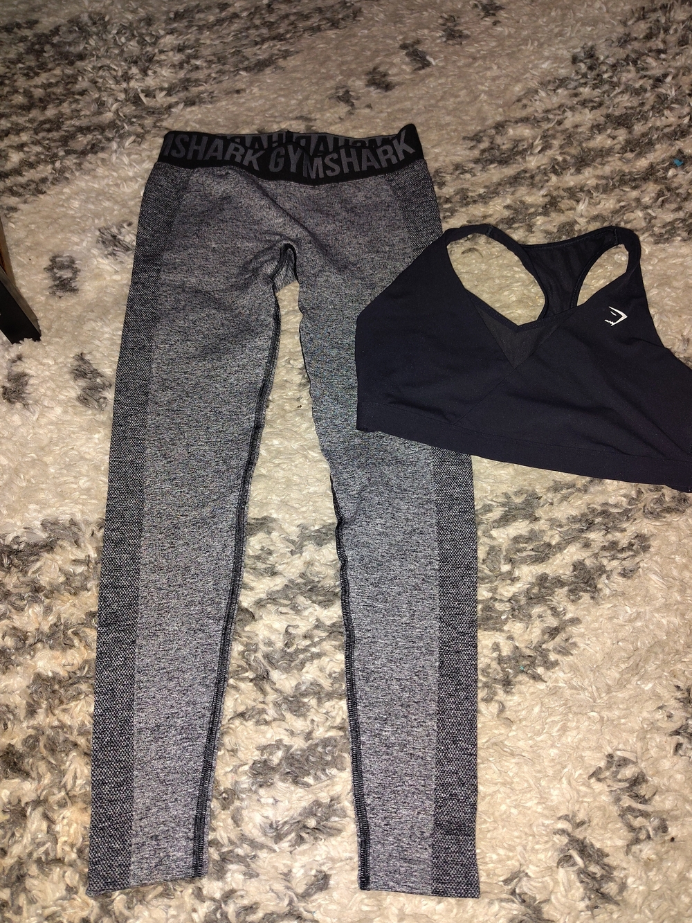 Gymshark Women's Gray Seamless Leggings And Sports Bra